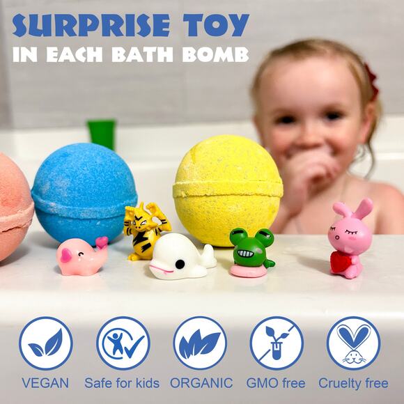 12 Bath Bombs for Kids with Surprise Toys Inside - Picture 7 of 8